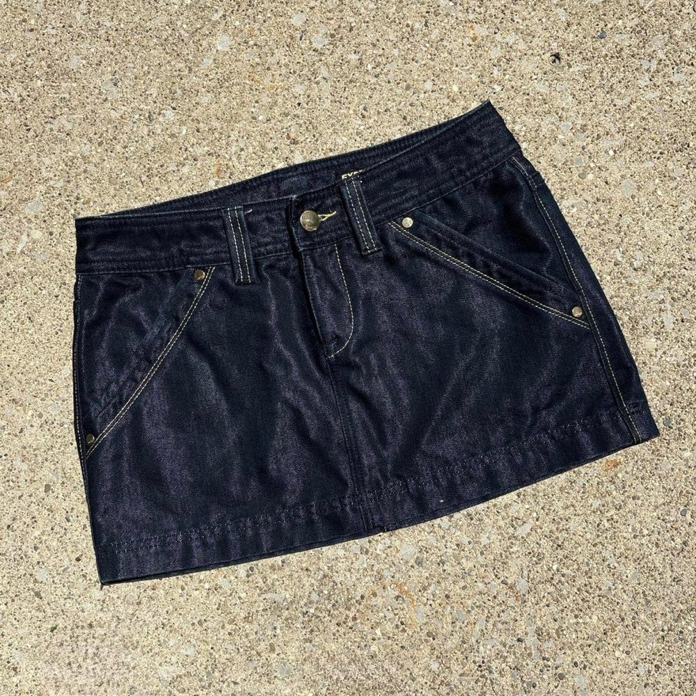 Vintage Y2K Express dark wash mini skirt with sequin back pockets